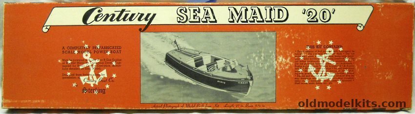 Sterling Century Sea Maid 20 With Rare B8F Fittings Set- 27 Inch Long Boat For R/C Or Scale Display, B-8M plastic model kit